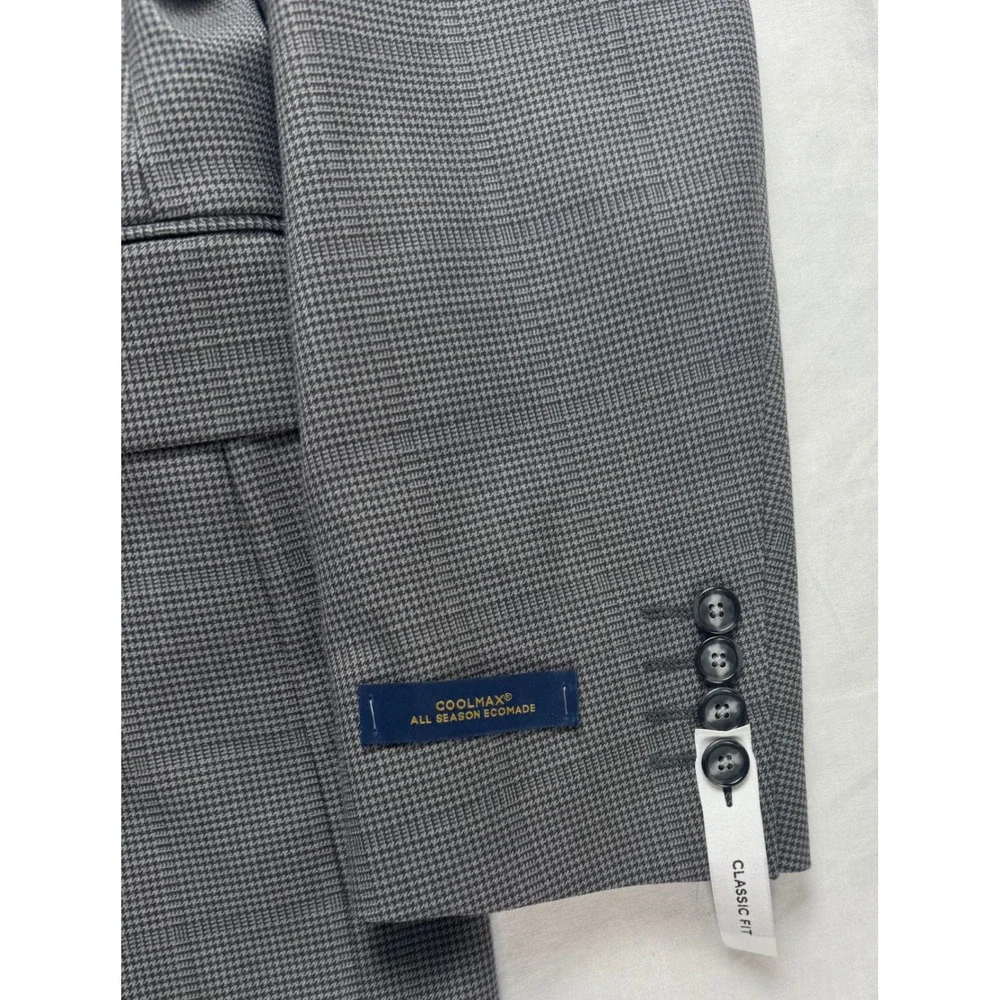 Stafford Men 48L Gray CoolMax Performance Wool Blend Classic Suit Jacket Blazer